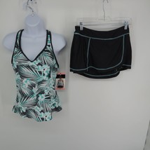 Zeroxposur Womens 2 Piece Swimsuit Swimwear Aqua Gray NWT $94 - £23.37 GBP