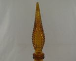 Genie Bottle Vase w Stopper Yellow Amber Glass Square Dot Empoli Midcent... - $193.32