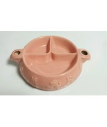 Vtg HANKSCRAFT/Redwing Pottery USA Pink BABY Divided Warming BOWL Hot PL... - $9.89