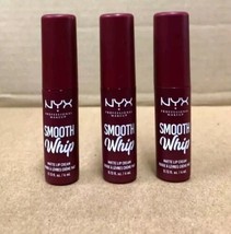 x3 NYX Cosmetics Smooth Whip Matte Lip Cream In Shade Velvet Robe 0.13 oz - £11.01 GBP