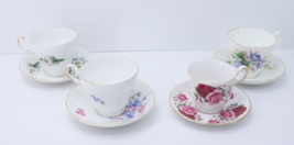 LOT of 4 Bone China Assorted Tea Cup Saucer Pairs LOT A - £73.70 GBP