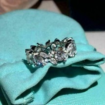 2Ct Labor Erstellt Marquise Diamant Volle Ewigkeit Ehering 14K Weiß Vergoldet - £63.82 GBP