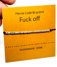 Morse Code Bracelet F**k Off Beaded Hidden Secret Message Quirky Insult Swear - £3.06 GBP