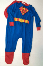 Vintage Superman One Piece Pajamas w/Cape 2T/24 Months Infant Toddler 1990 - £19.46 GBP