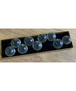 9 Antique Aqua Clear Glass Clearie Shooter Marble Lot Handblown Translucent - £77.66 GBP