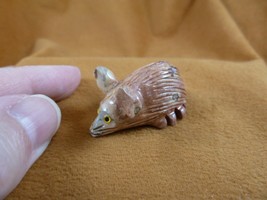 (Y-MOU-29) little red gray MOUSE gem FIGURINE SOAPSTONE PERU pet MICE st... - $8.59