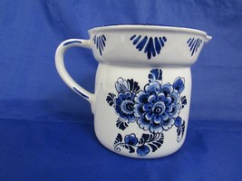 VTG Delft Blue Porcelain 4.3/4&quot; Pitcher  Windmill Floral Hand Painted in Holland - £19.55 GBP