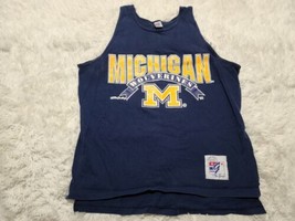 80s/90s Michigan WOLVERINES TANK XL T-Shirt The GAME 2-SIDED Football VT... - $18.30