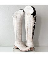 Lane LEXINGTON Over the Knee Womens Cowboy Boots 8.5 White Western Cowgi... - $488.98 CAD