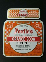Vintage Postie&#39;s Orange Soda Dietetic Labels 28oz McAdoo PA 5 Ea. New Ol... - £5.49 GBP