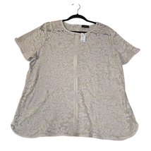 The Limited Womens XL Blouse Floral Sheer Beige Topper Cottagecore Peasant NWT - $13.20