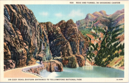 Road and Tunnel in Shoshone Canyon on Cody road Colorado Postcard - £17.38 GBP