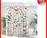 Colorful Ink Floral Shower Curtain Set - 72x72 Inches, Stylish Waterproo... - $35.63