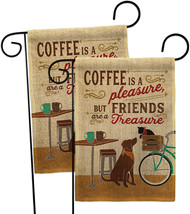 Coffee and Friends Burlap - Impressions Decorative 2 pcs Garden Flags Pack GP117 - £27.38 GBP