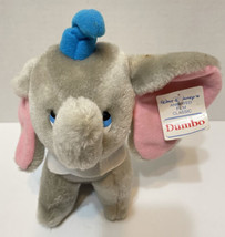 Vintage 1980s Walt Disney Animated Film Classic Plush Dumbo with Tag 8 in - £10.73 GBP