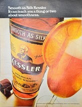 KESSLER AMERICAN BLENDED WHISKEY-Smooth as Silk-1971 Vintage Print Ad - $8.63