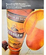 KESSLER AMERICAN BLENDED WHISKEY-Smooth as Silk-1971 Vintage Print Ad - $163.57 MXN