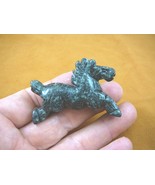 (Y-HOR-RU-701) Black Green HORSE GEMSTONE carving figurine I love wild H... - $17.53