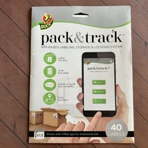 Duck Pack &amp; Track App Based Labeling Storage Moving System 40 Labels 3x4” - £15.50 GBP