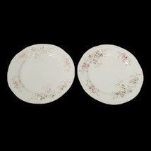 Set of 2 Vintage Homer Laughlin Pink Rose 6&quot; Dessert Plates Pink Bread A... - £10.38 GBP