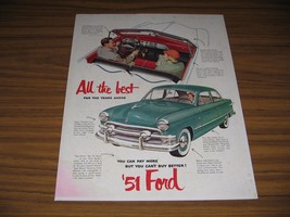 1951 Print Ad &#39;51 Ford Convertible &amp; 2-Door Hard Top with Lifeguard Body - £14.89 GBP