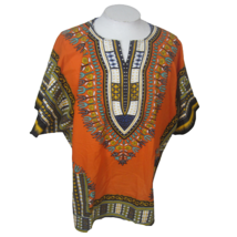 African Dashiki Unisex shirt s/s p2p 31&quot; colorful tribal XXL hippie festival - £18.18 GBP