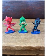 Lot of 3 PJ Masks Mini Figures Owlette Gekko Night Ninja Just Play P J M... - £9.08 GBP