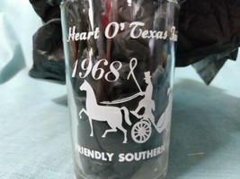 Vintage Heart Of Texas Fair 1968 Glass 8oz Tumbler Friendly Southern Hospitality - £7.59 GBP