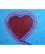 Original Red Heart Acrylic Painting Signed By Artist Collectible Moderni... - $54.00 CAD