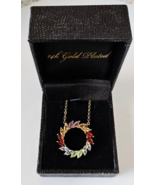 14k gold plated multi-color gem necklace 20.5&quot; - $54.45