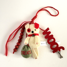 2013 Hallmark Doggie, Treats Bag, Woof Wood Cut &amp; Metal Bone Ornament Long 9&quot; - £15.94 GBP