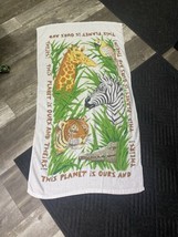 Royal Pacific This Planet Is Ours And Theirs Vintge Animal Beach Towel Snags - £9.03 GBP