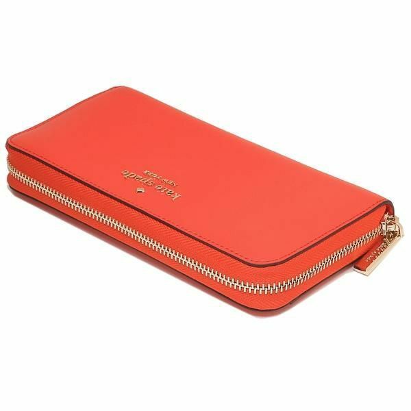 NWB Kate Spade Staci LG Continental Wallet Orange Leather WLR00130 Gift Bag FS