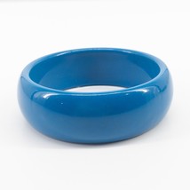 Blue Bangle Bracelet Plastic Thick 3/4&quot; - £4.75 GBP