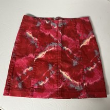 Free People Size 28 Zip Mini Skirt Bright Red Boho - $326.46 MXN
