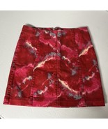 Free People Size 28 Zip Mini Skirt Bright Red Boho - $328.69 MXN