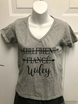 &quot;Wifey&quot; T-Shirt, Womens Small, Grey with Black Letters - £6.25 GBP