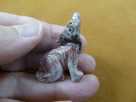 Y-COY-29) little gray striped COYOTE wolf wild dog SOAPSTONE stone PERU ... - $8.99