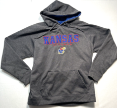 KU Kansas Jayhawks Men&#39;s XL Hoodie Pullover Sweatshirt Gray Embroidered Logo - £18.39 GBP