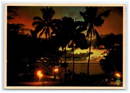 Sun Set Luau Torches HI Postcard - $7.00