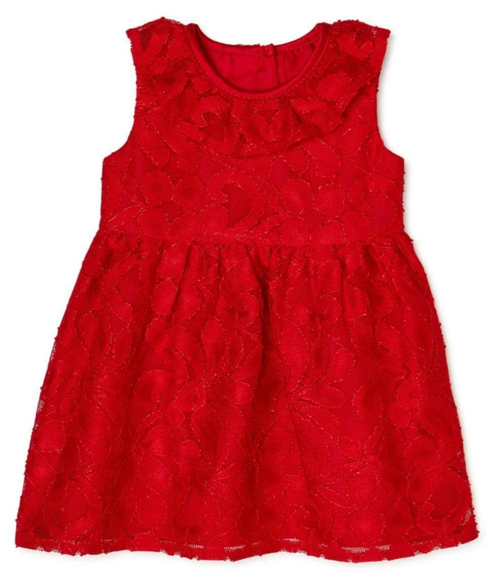 Wonder Nation Toddler Girls Lace Dress & Velvet Shrug Red/Black Size 5T/NP5 Item image 2