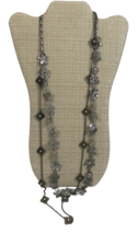 Premier Design Long Chain Necklaces lot of 2 Cut Out Flowers &amp; rhinestones - £13.21 GBP