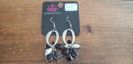 Paparazzi Earrings (New) #537 Miraculous Silver, Black &amp; White - £6.83 GBP