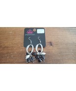Paparazzi Earrings (new) #537 MIRACULOUS SILVER, BLACK &amp; WHITE - £6.89 GBP