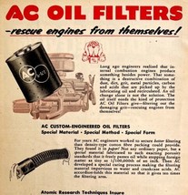 GM General Motors AC Oil Filters Advertisement 1955 DWS6E - £14.95 GBP