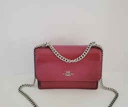 Coach CW205 Mini Klare Crossbody Crinkled Patent Leather Handbag Pink - $167.89