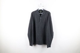 Vtg 90s Eddie Bauer Mens Large Tall Faded Heavyweight Ribbed Knit Henley... - $69.25