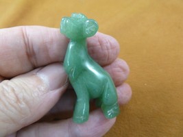(Y-GIR-ST-563) green GIRAFFE giraffes stone carving FIGURINE gemstone gi... - $14.01