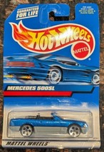 NIP Vintage Mattel Hot Wheels #134 - Mercedes 500SL Blue Die Cast, NEW I... - $7.99