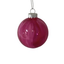 Dept 56 Glass Ornament Hand painted Ball Pink Ribbon Christmas 3 in  NWT - £11.97 GBP